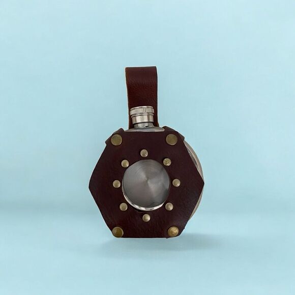 Portable Stainless Steel Hip Flasks with Leather Case Father’s Gift - Picture 1 of 5